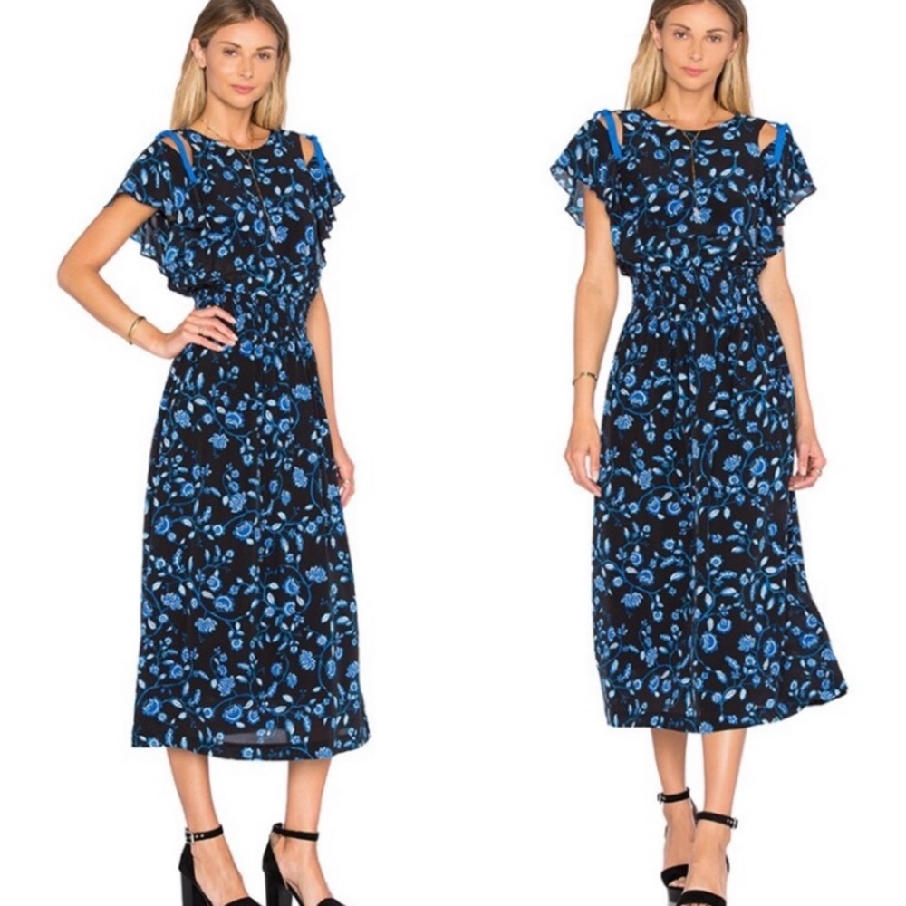 Rebecca Taylor Kyoto Tie Shoulder Floral Dress